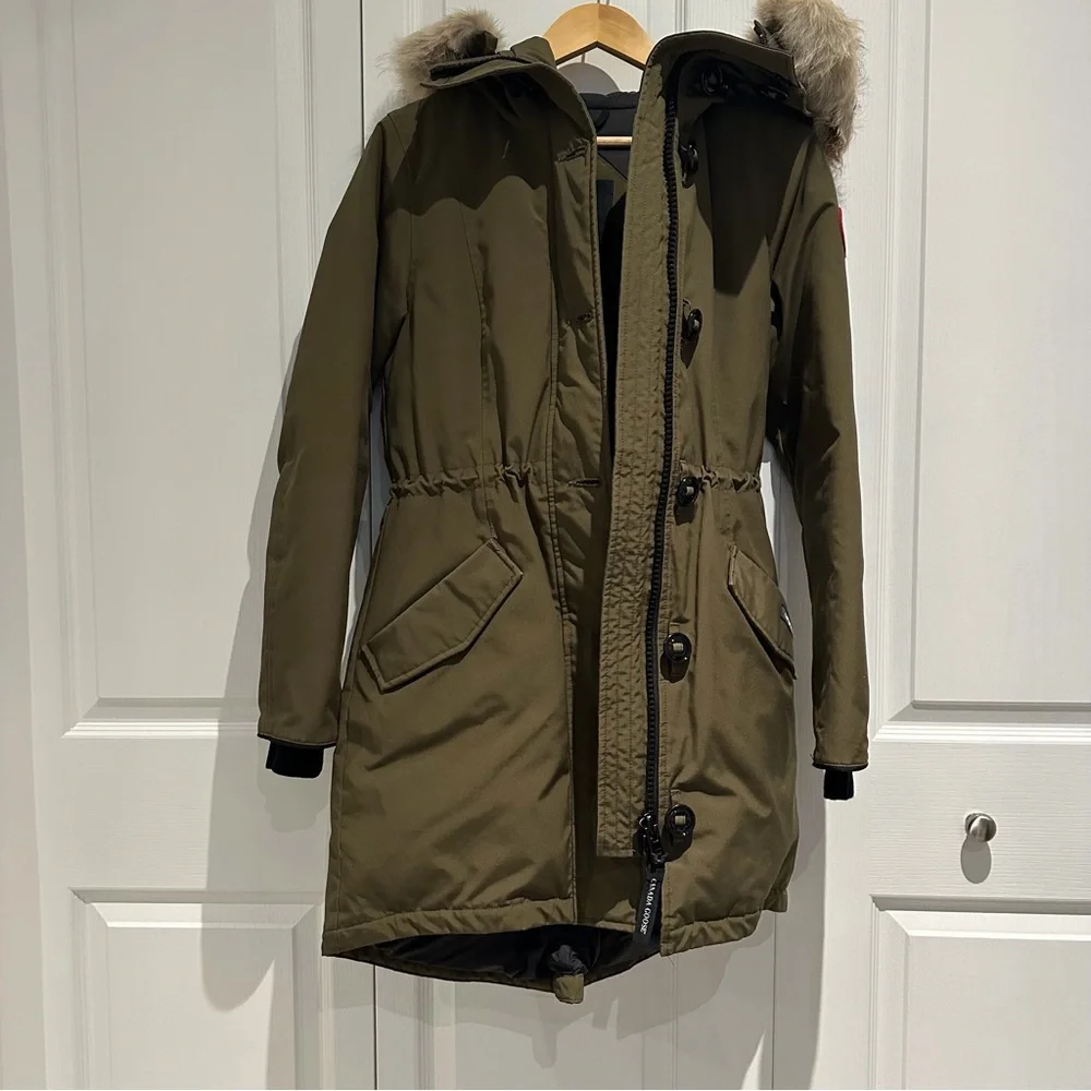 Canada Goose Olive Parka with Fur Trim - Picture 8 of 12
